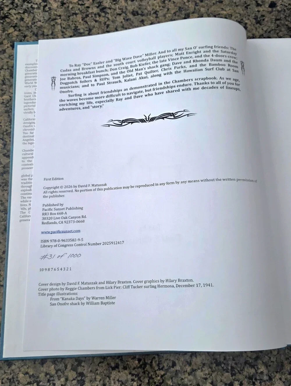 Surfing With Legends: A Pioneer ScrapbookSurf book Signed by David F Matuszak